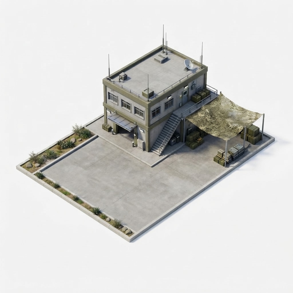 Image: Keep this exact barracks compound, building, camou