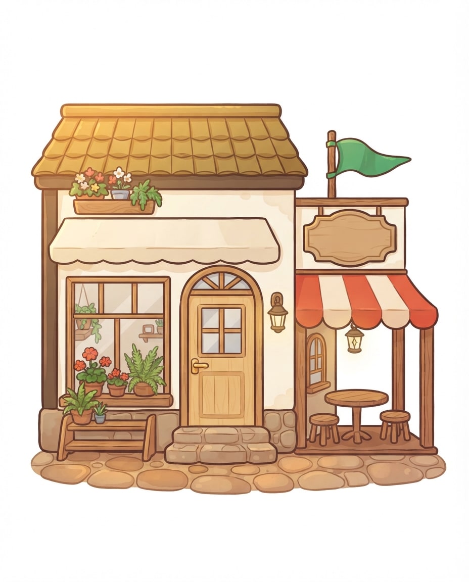 Shop Facade Level 3 - Shop With Cafe