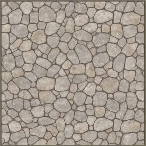 Warm Gray Cobblestone Pavement