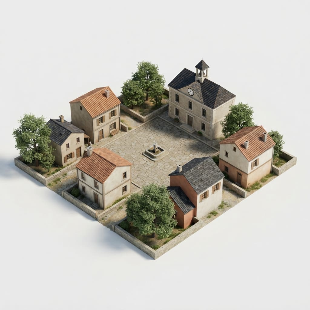 Image: Game asset concept, three-quarter isometric view f