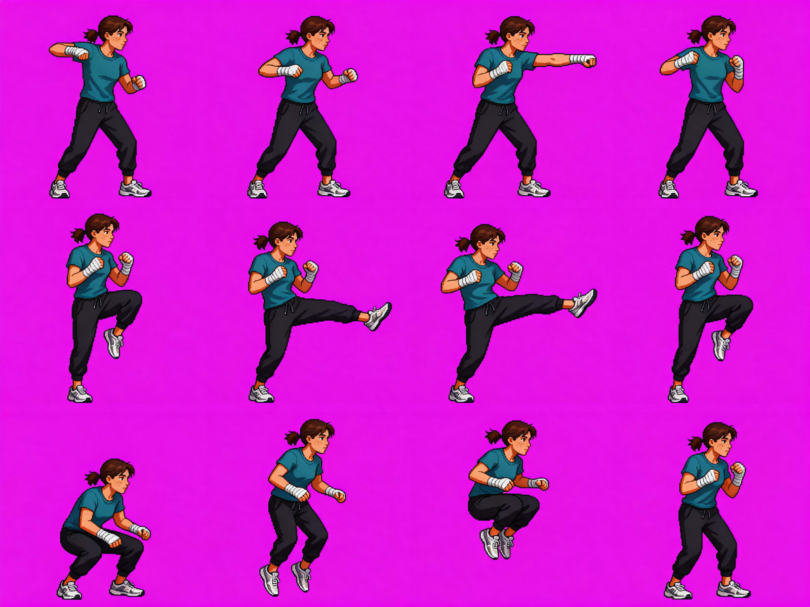 Mara Sheet B - punch kick jump