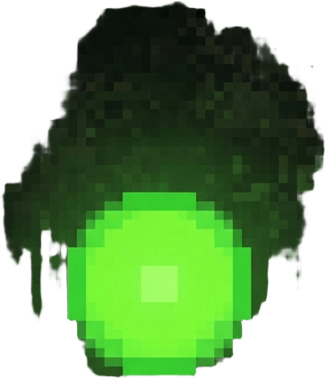 Image: Top-down pixel art sprite: tiny fungus spore, smal