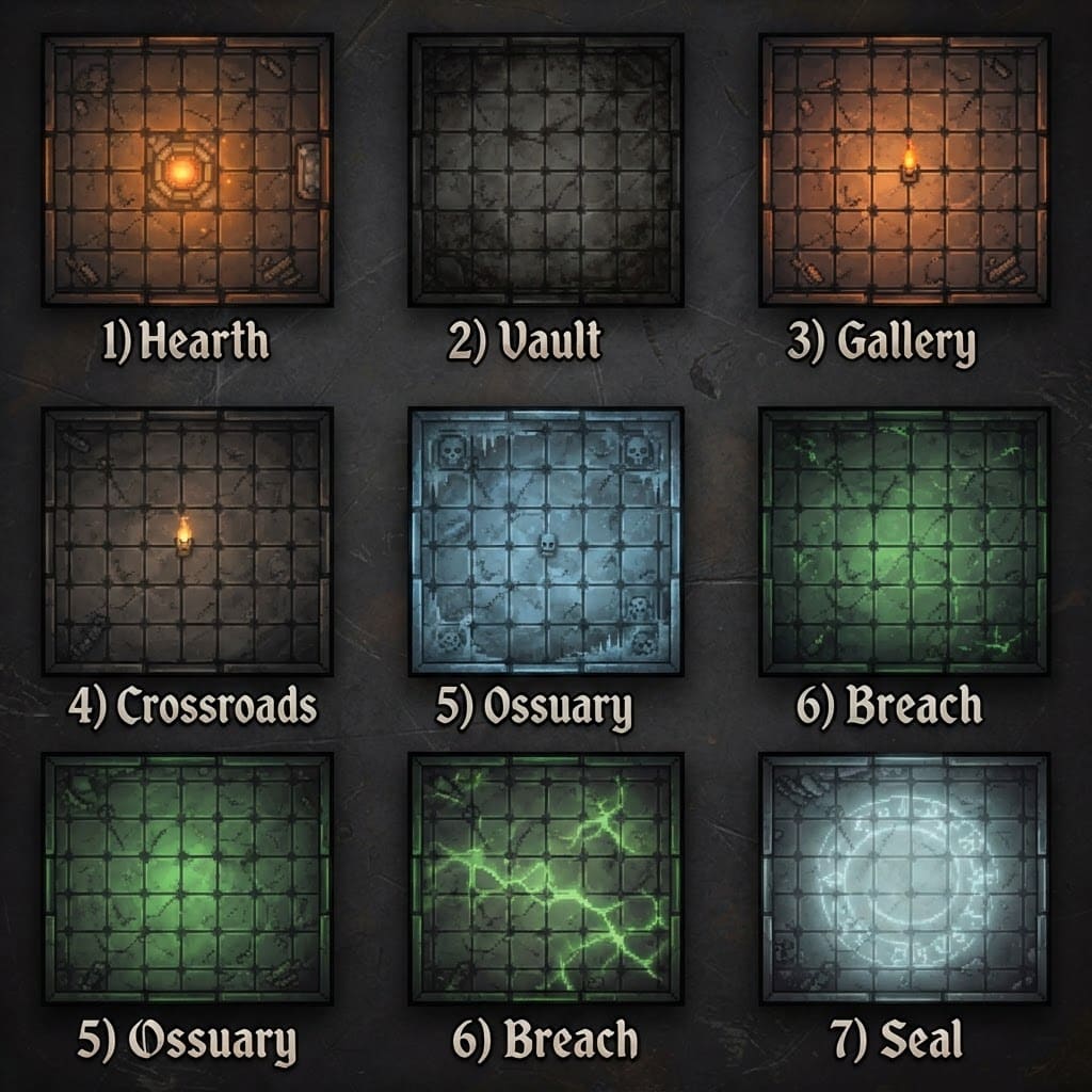 Image: Set of 7 room background tint overlays for top-dow