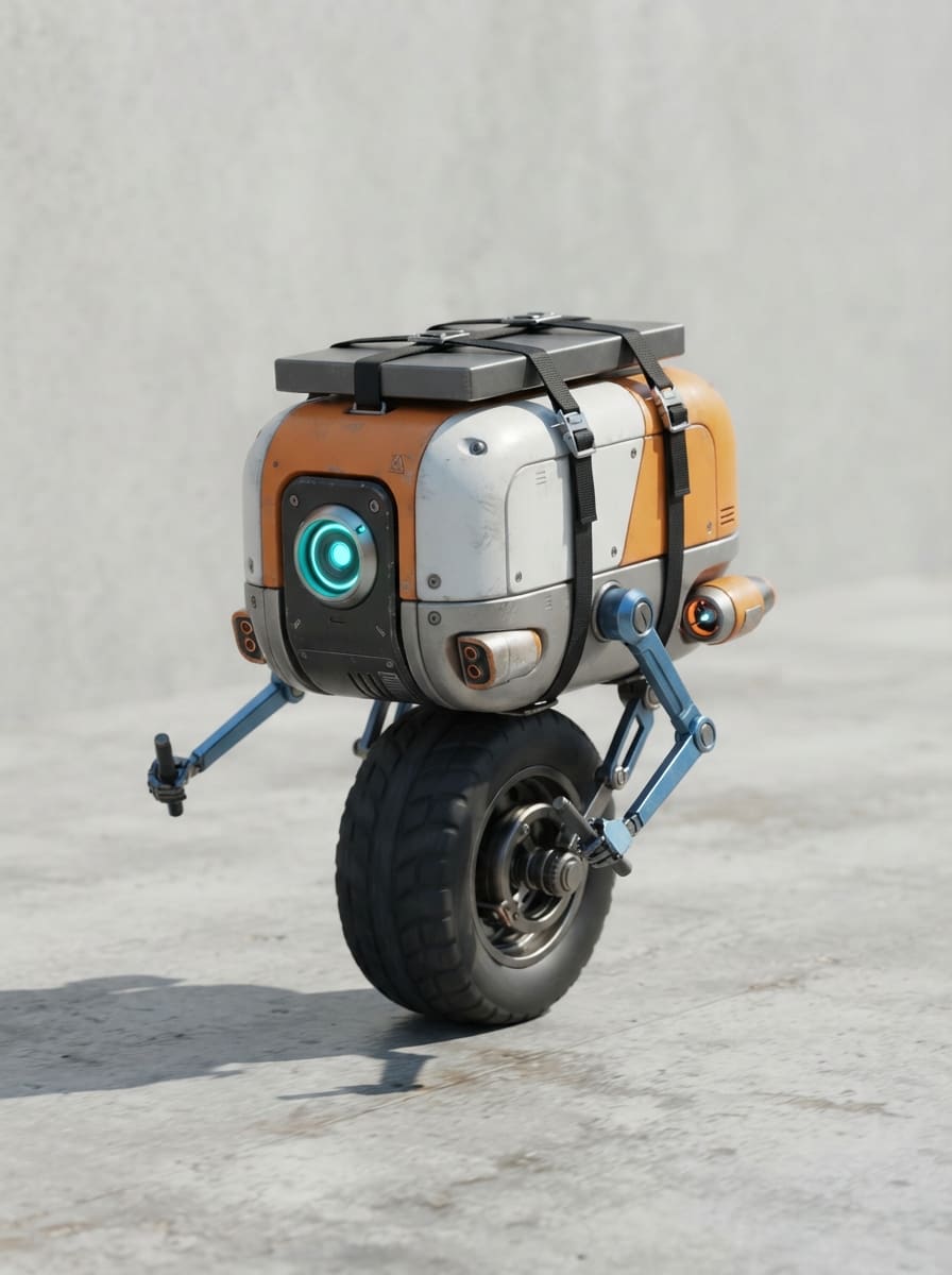 A one-wheeled courier bot