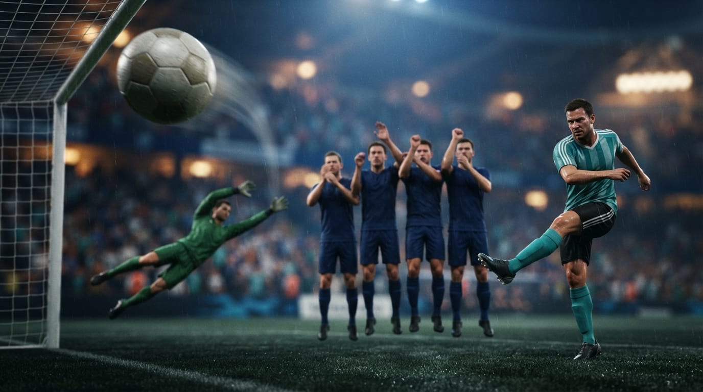 Curve free kicks home