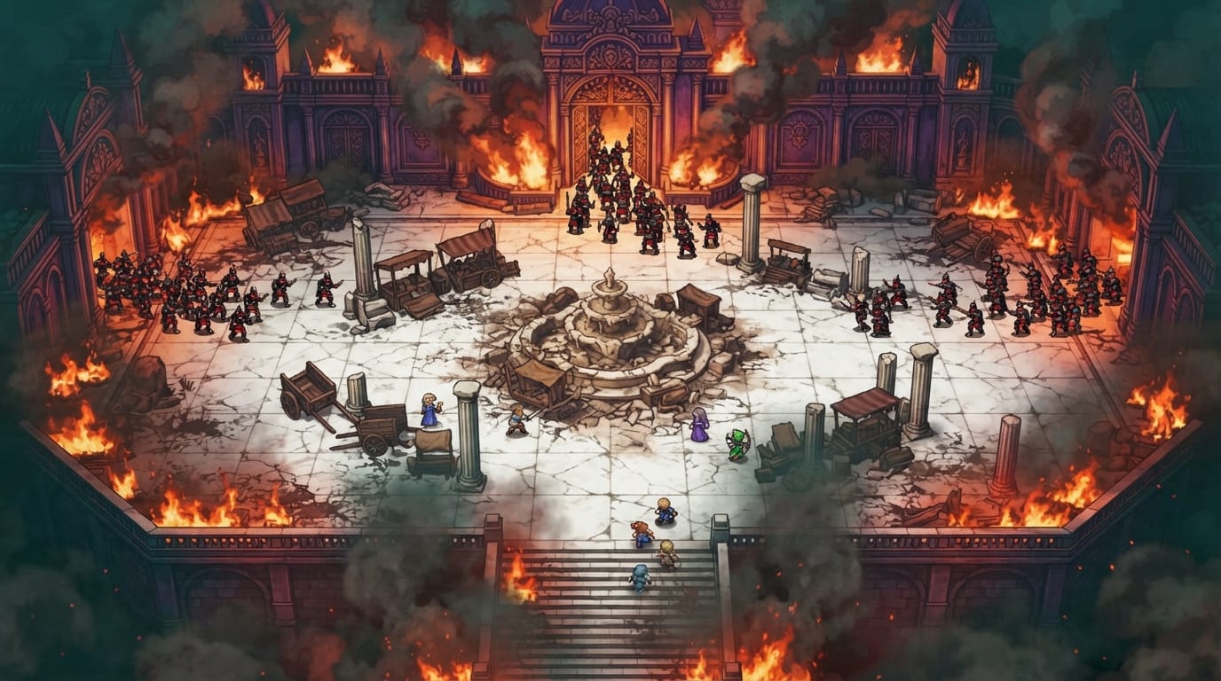 The burning royal plaza