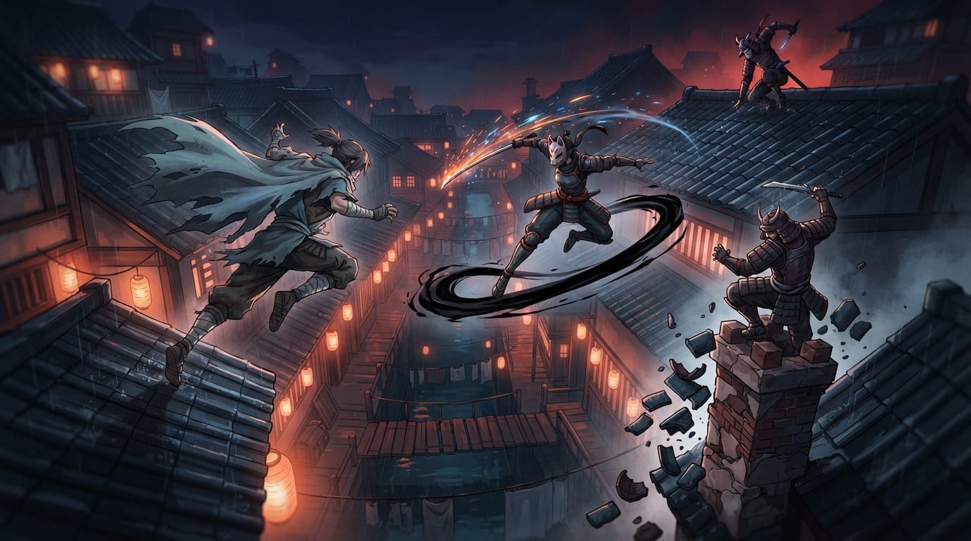 Chase a traitor over the rooftops