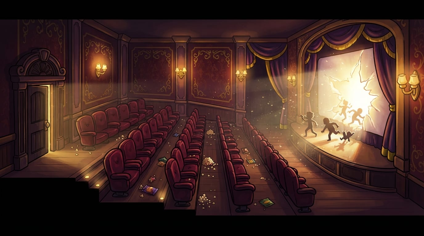 Un cine tomado por zombis