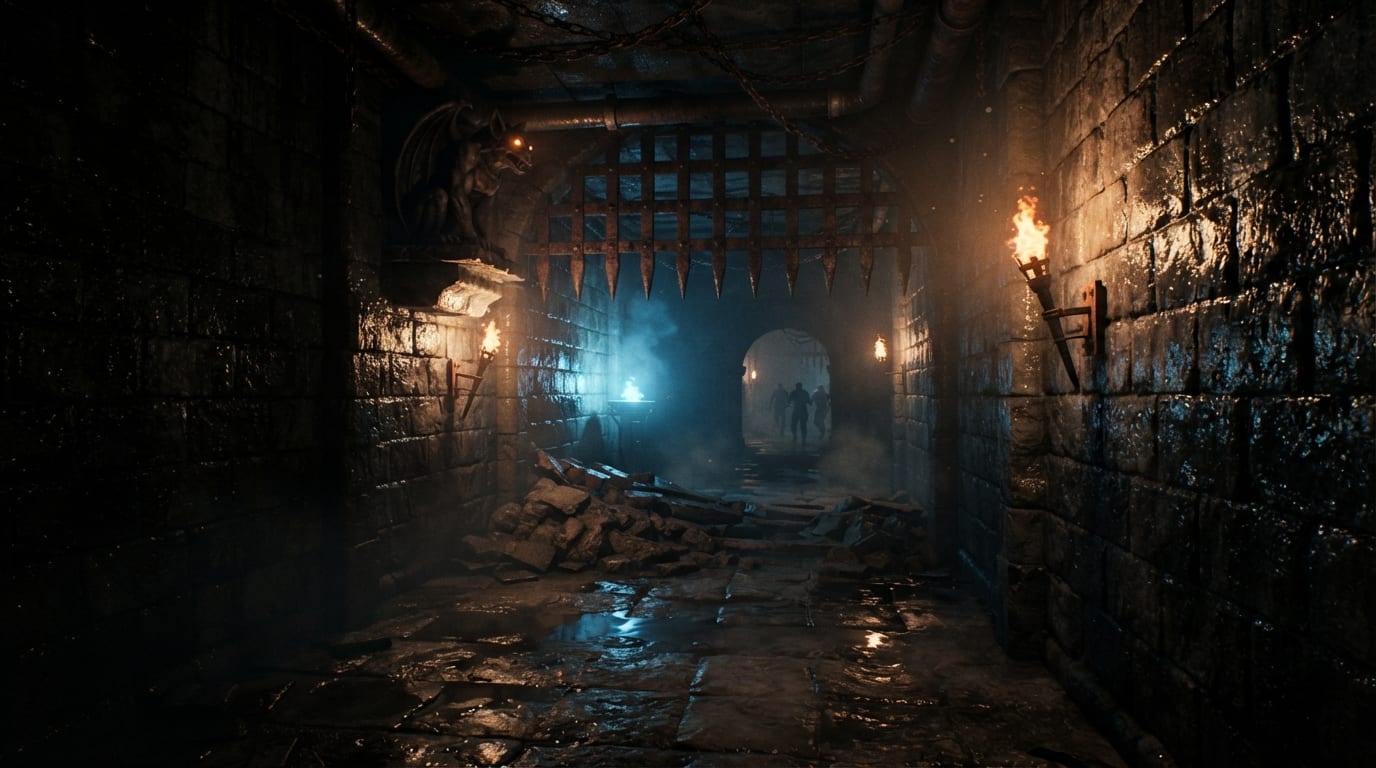 The torchlit inner labyrinth
