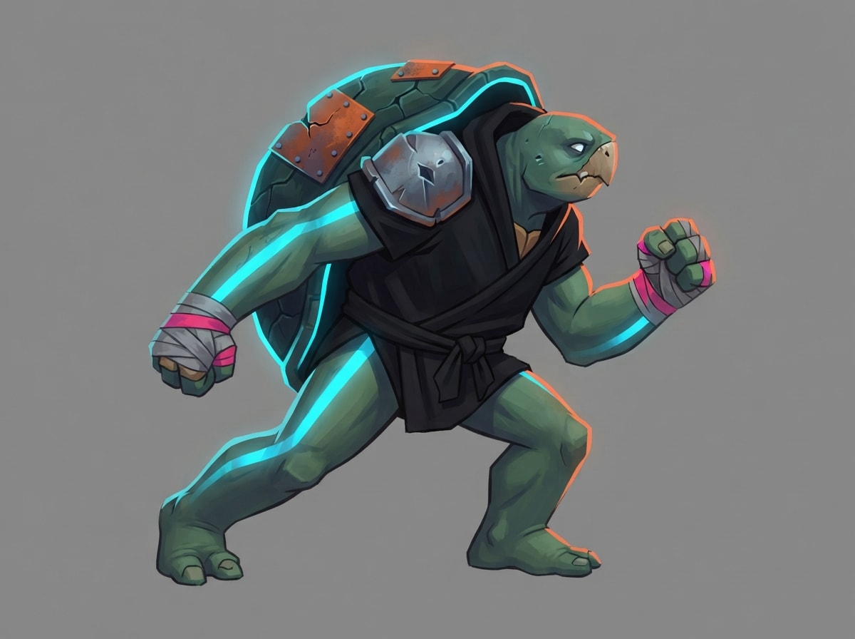 Armored shellback fused with the neon sprinter
