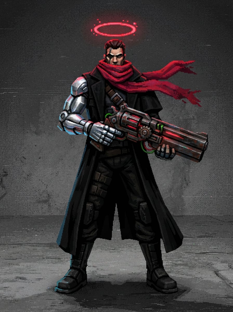 A chrome exorcist gunslinger