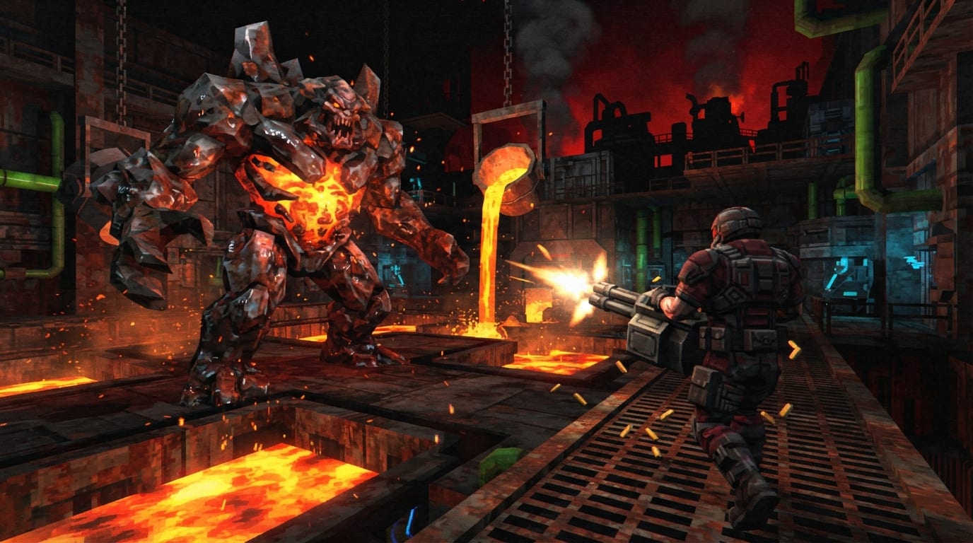 The Crucible Duel — boss fight in the foundry