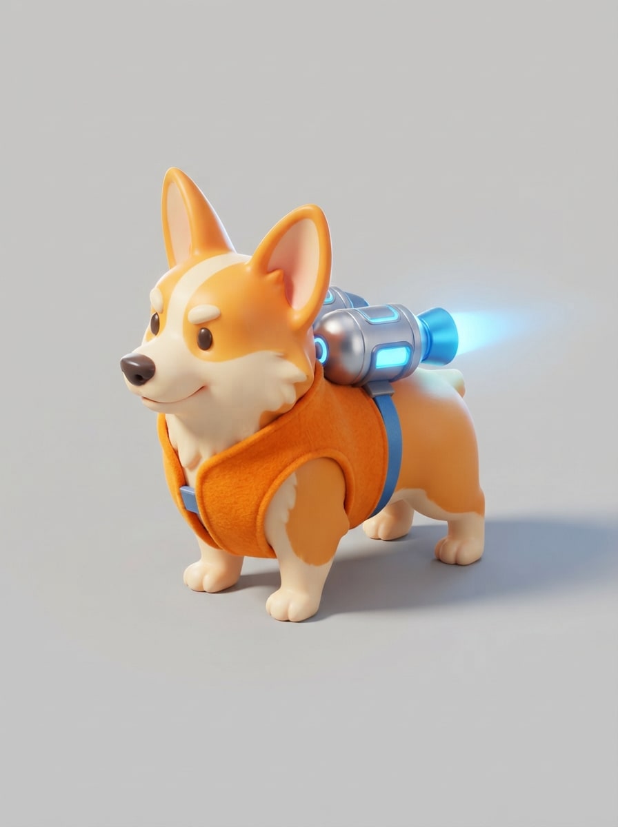 A rocket-powered corgi