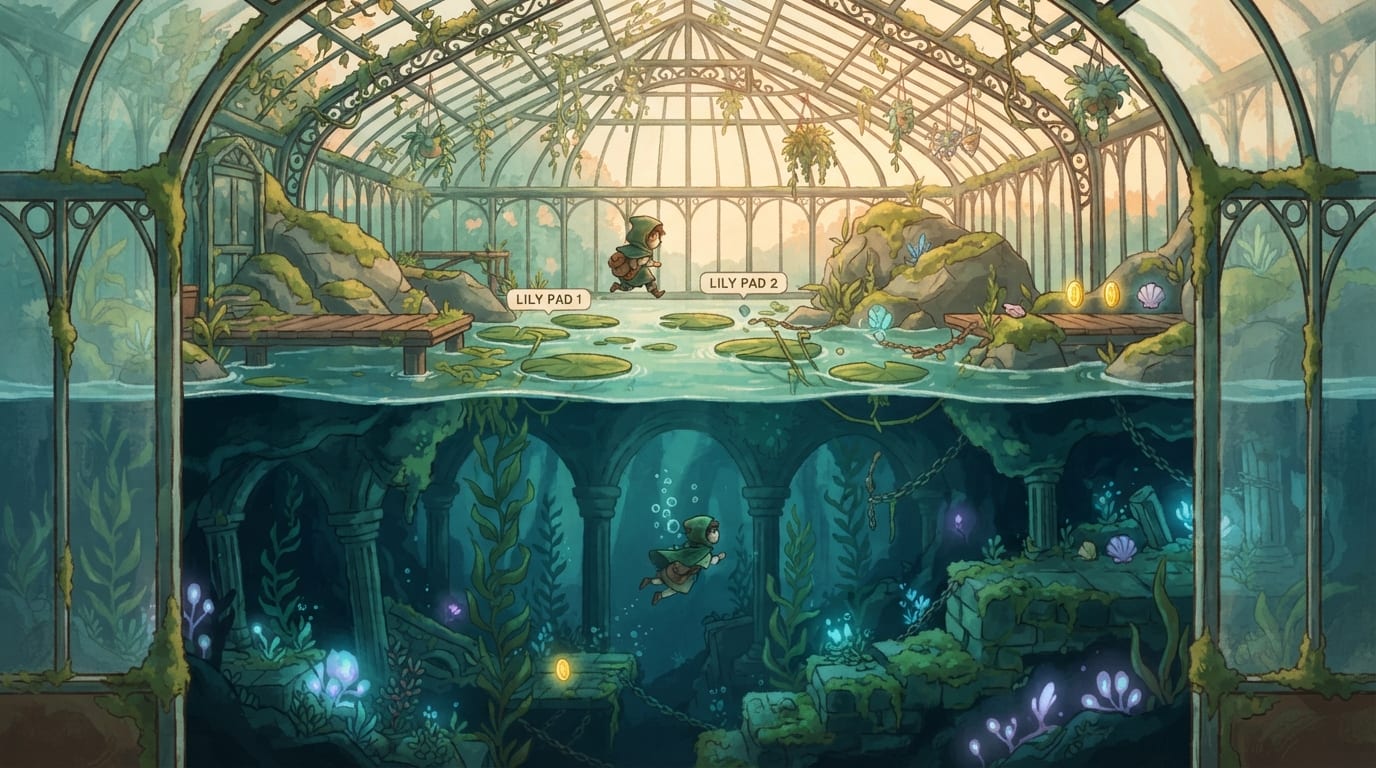 Flooded greenhouse cutaway