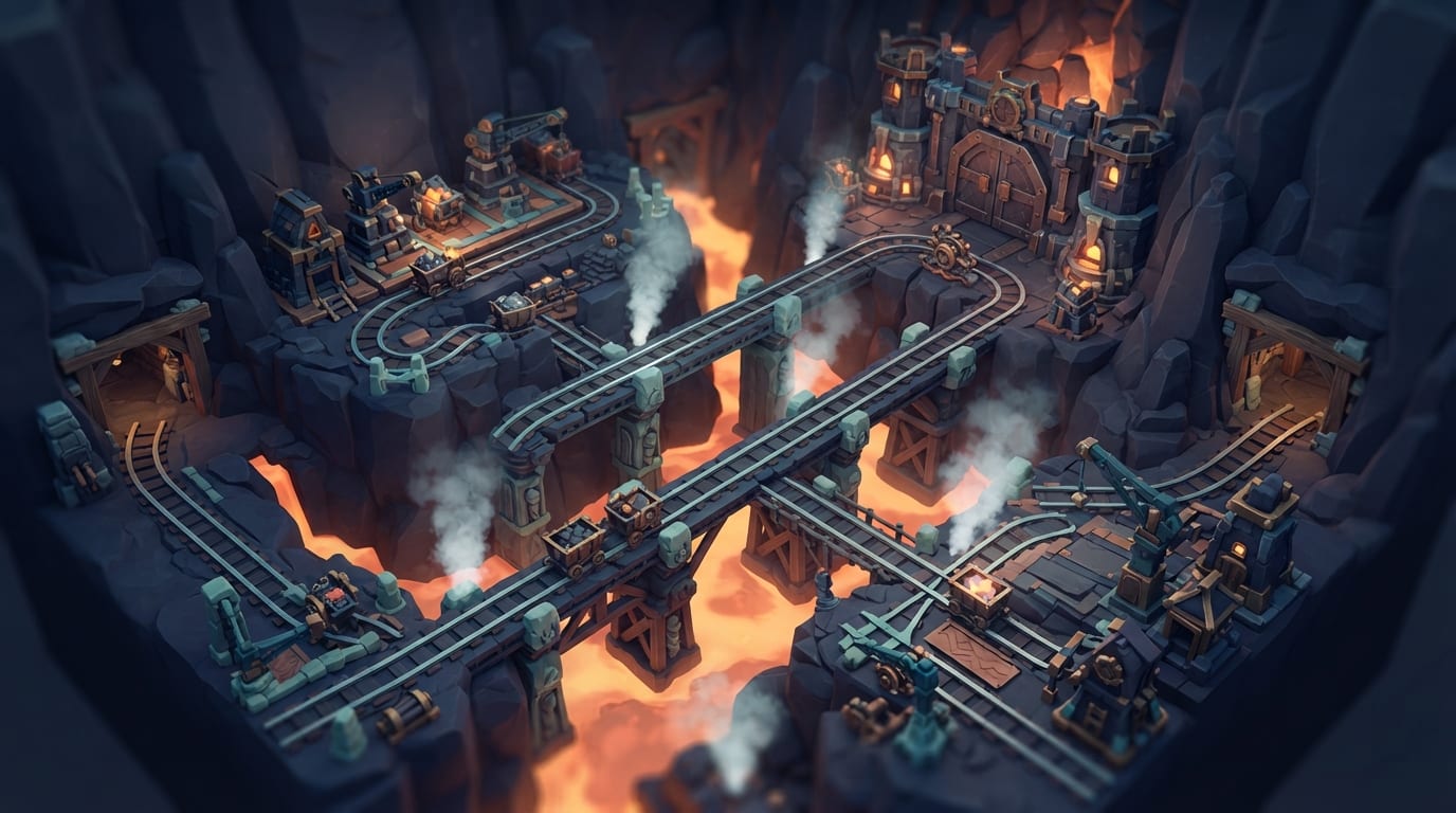 A volcanic rail canyon