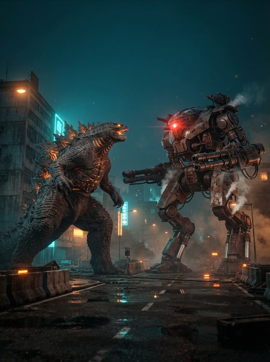 Spike-backed titan and mech