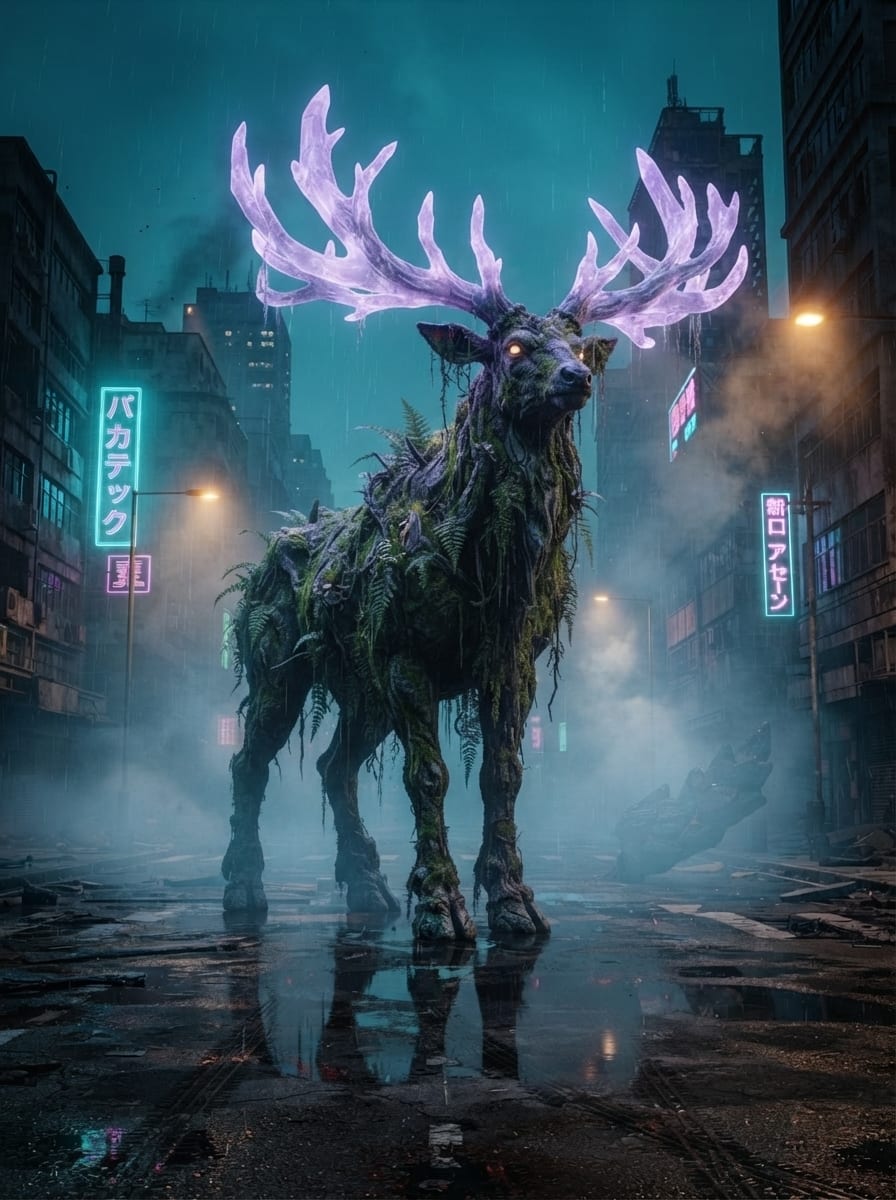 Crystal-antlered forest titan