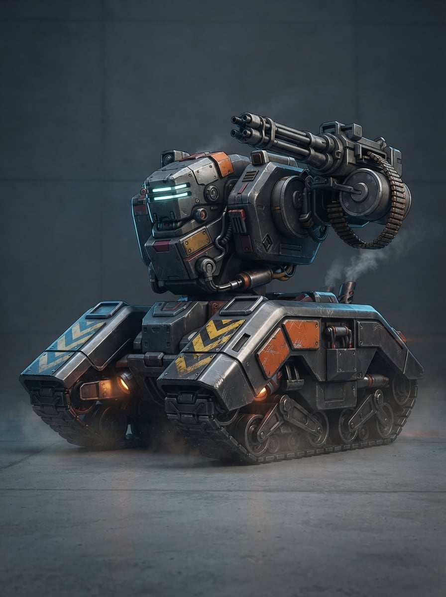 A tracked autocannon juggernaut