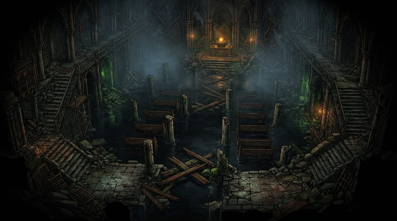 The drowned cathedral crypt
