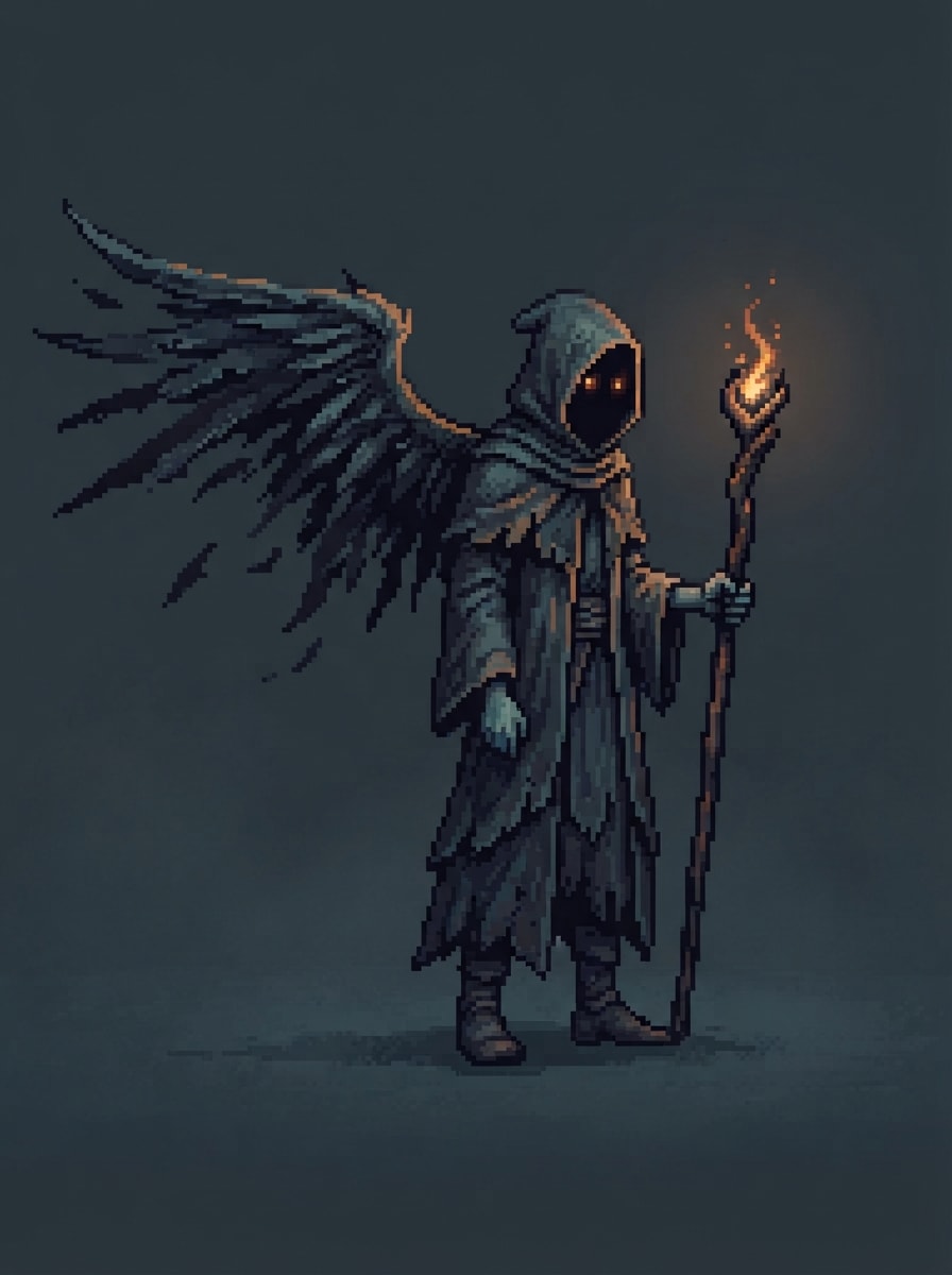 A one-winged ember monk