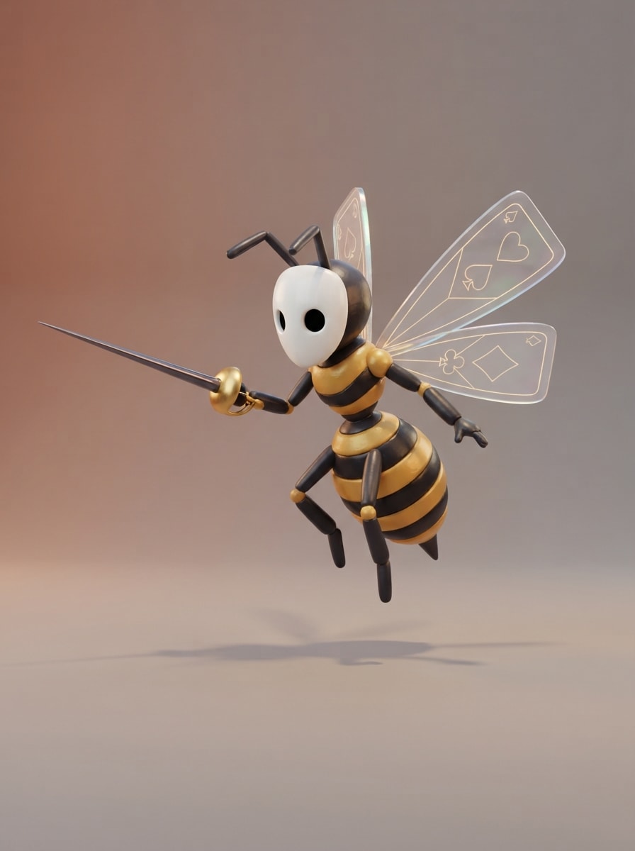 A masked wasp duelist