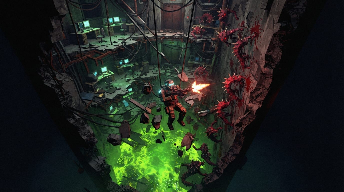 The Sinkhole Descent — fighting down a collapsing tower shaft