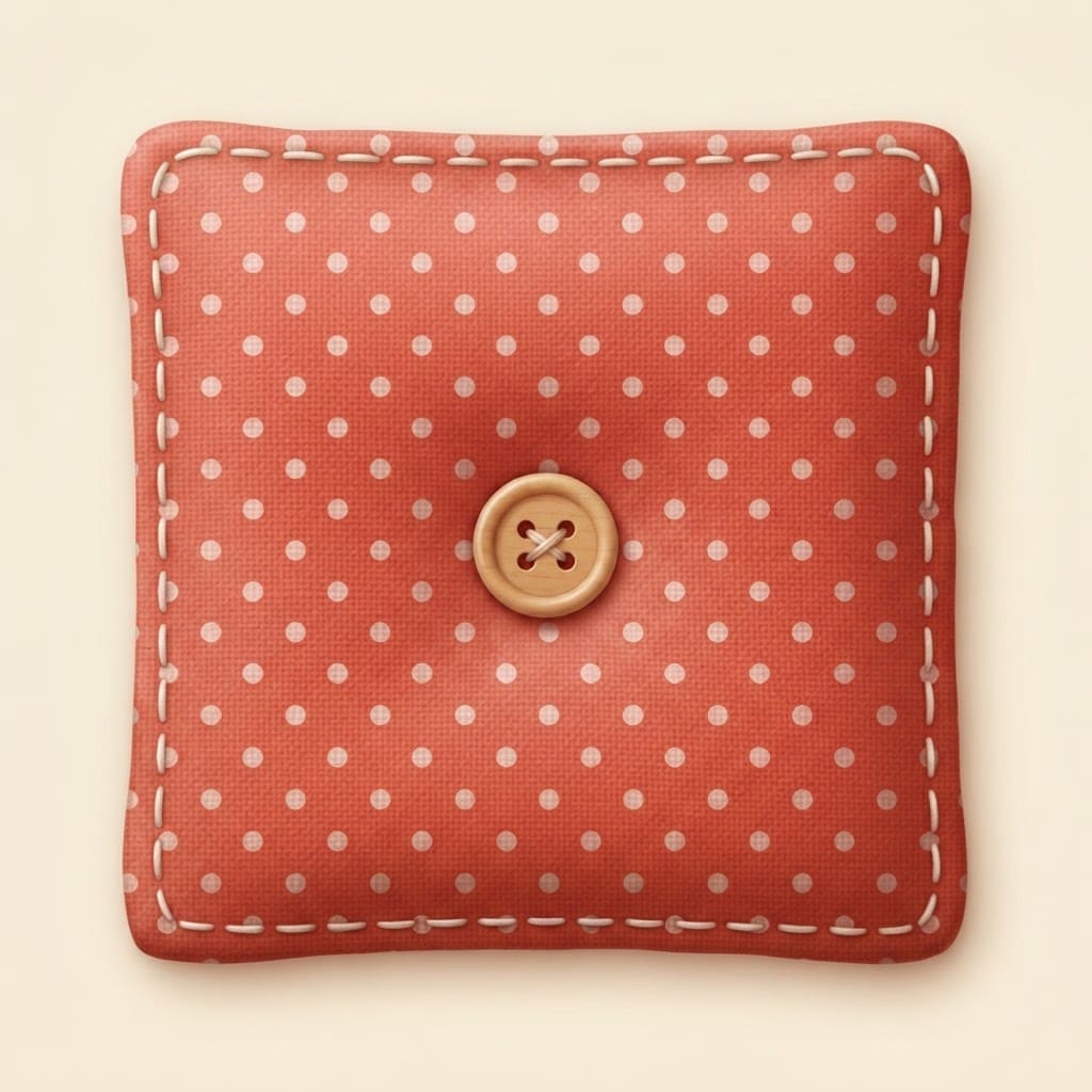 Image: App icon: a single puffy quilted fabric patch, tom