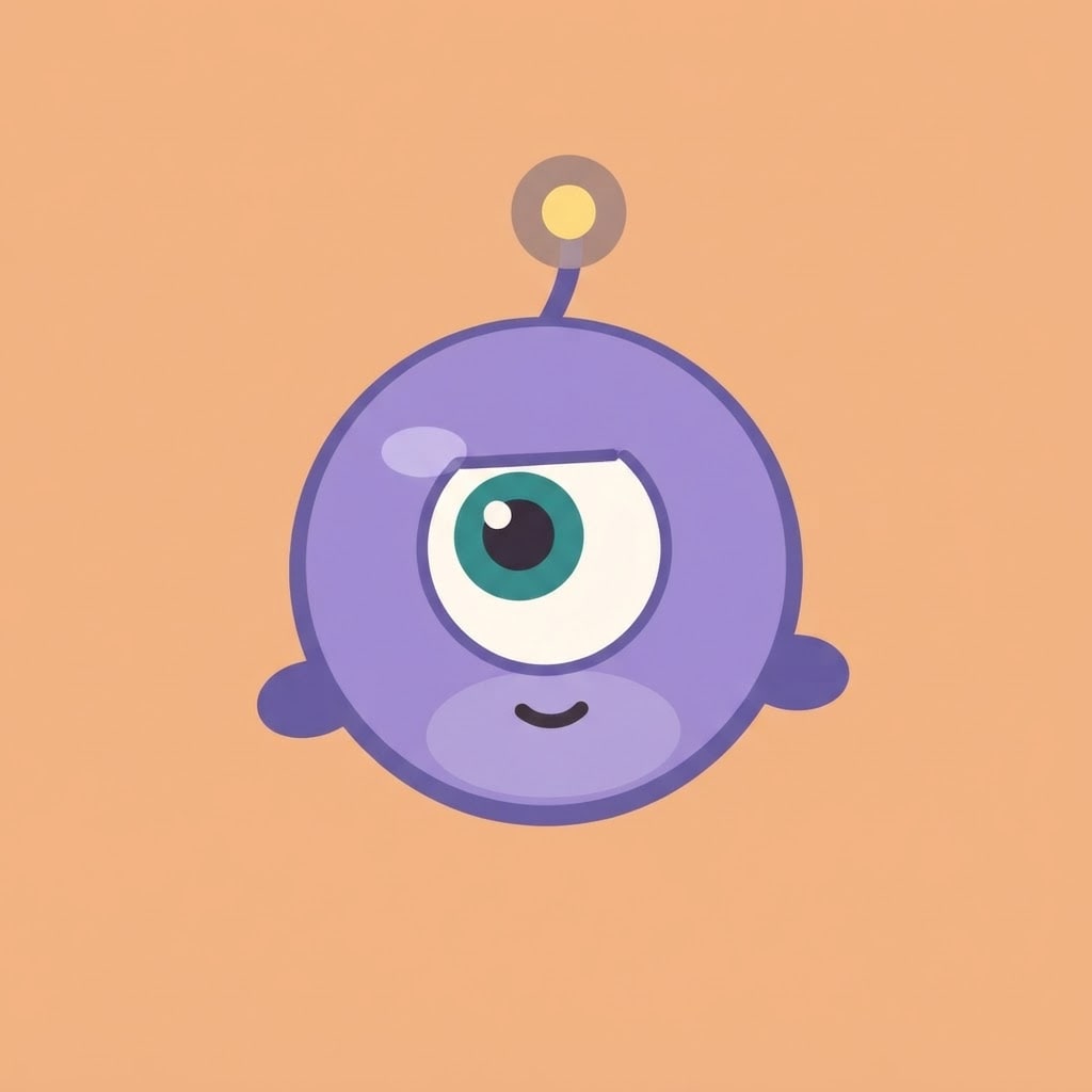 Image: App icon: only the purple one-eyed round creature