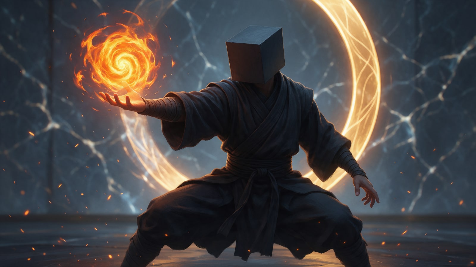 Image: Painterly fantasy game splash art, close and simpl
