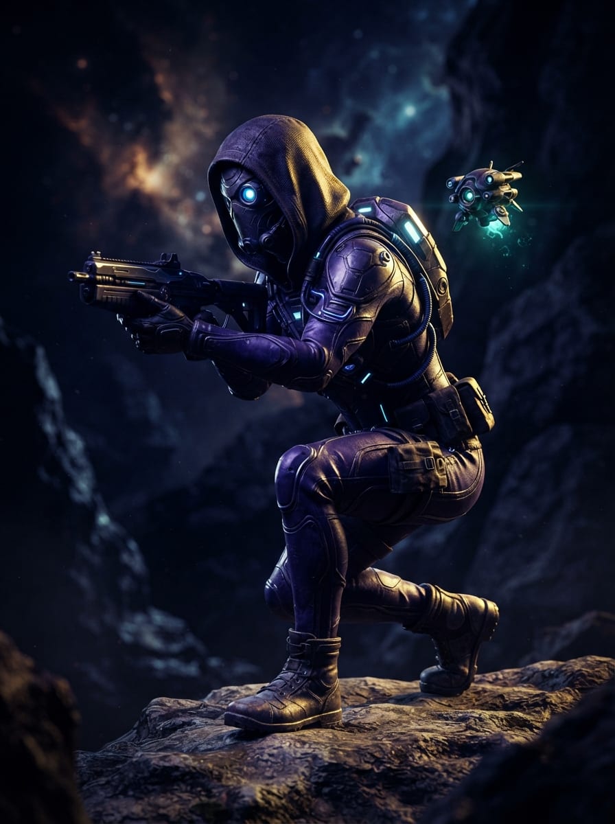 A hooded void-tech scout