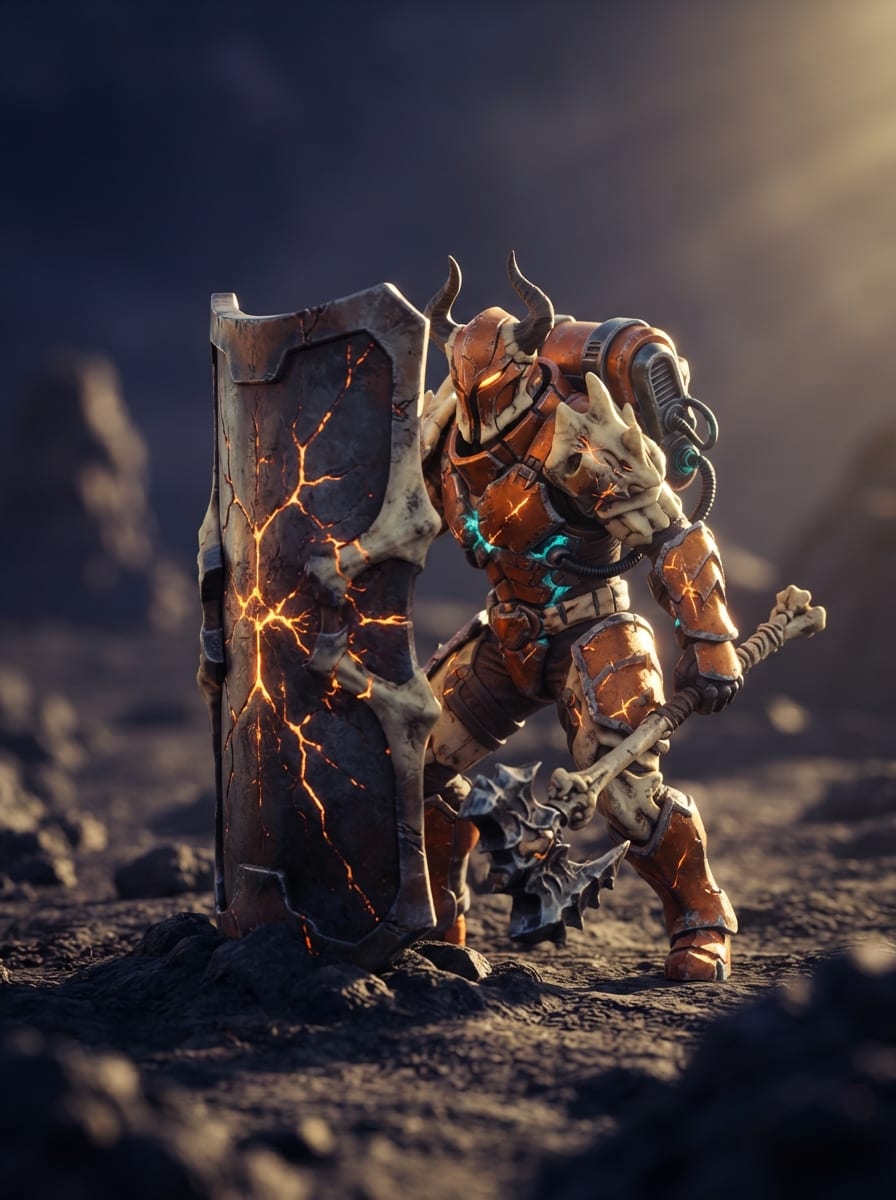 A bone-plated monster hunter