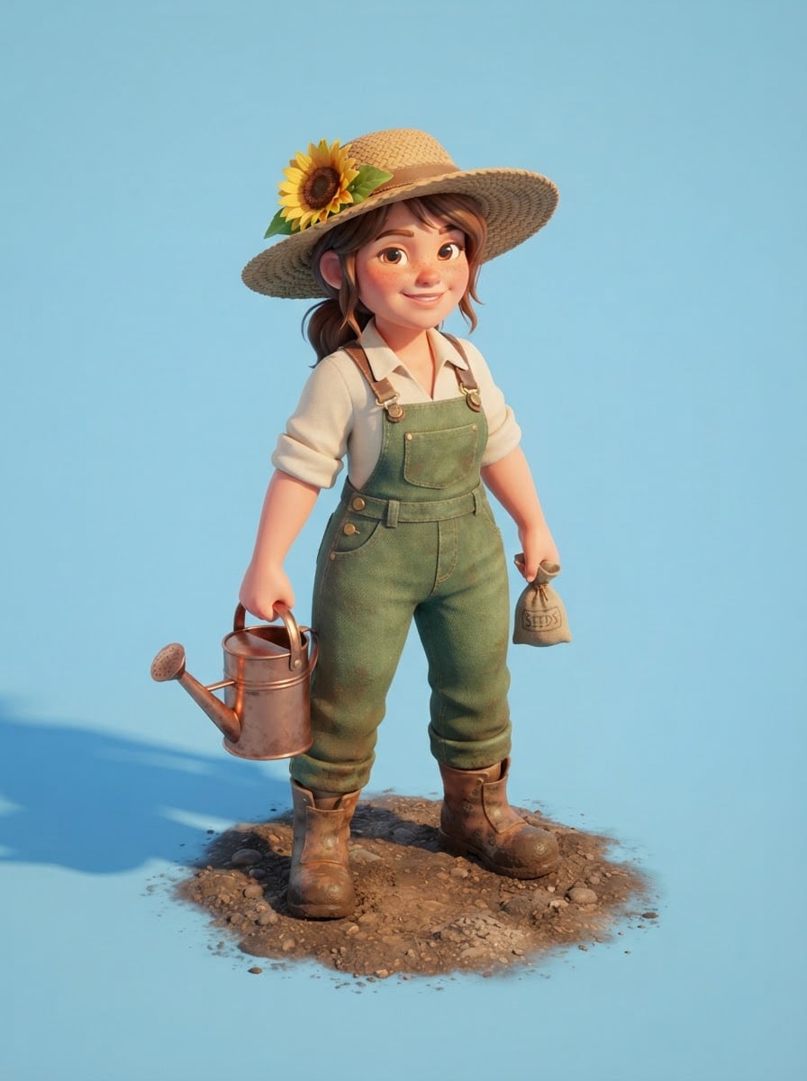 A freckled island gardener