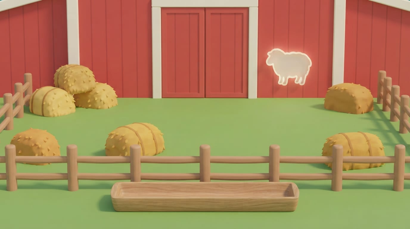 A sunny barnyard pen