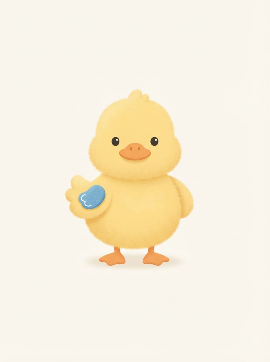 A fluffy yellow duckling