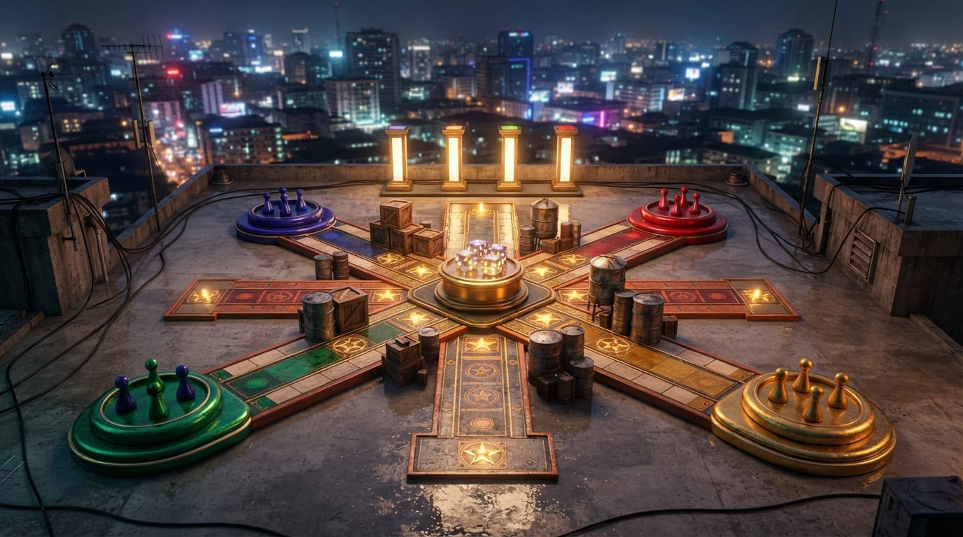 A midnight Lagos rooftop