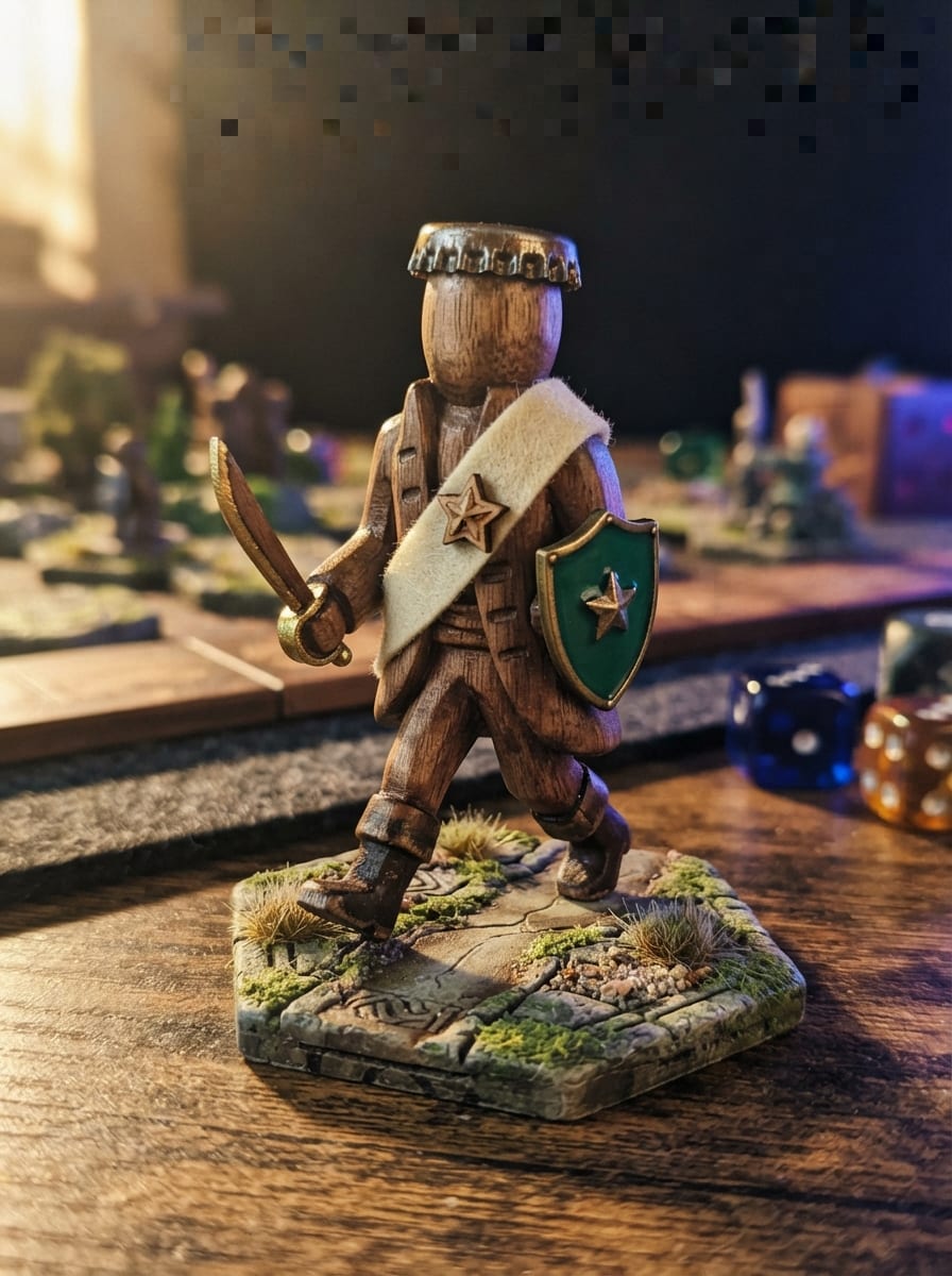 A carved board captain