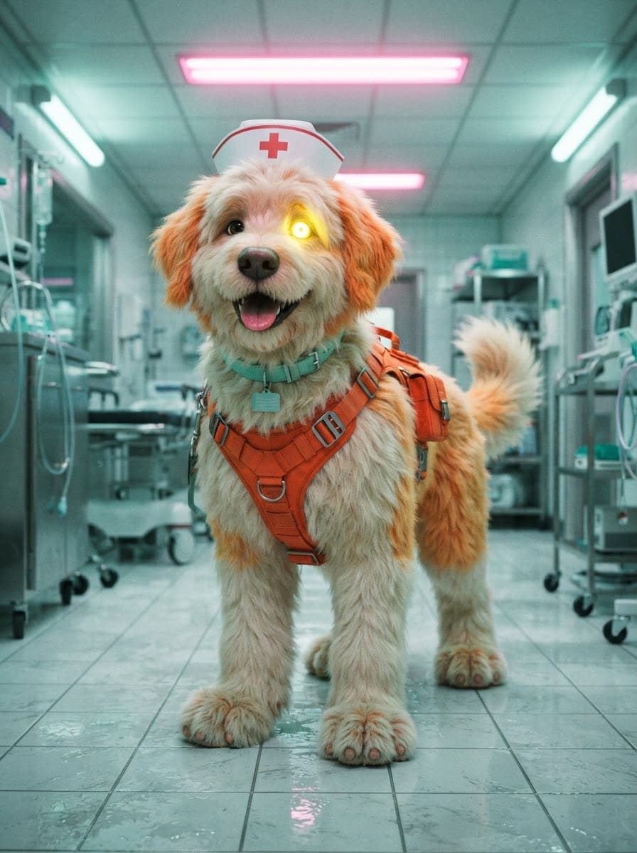 A one-eyed therapy dog