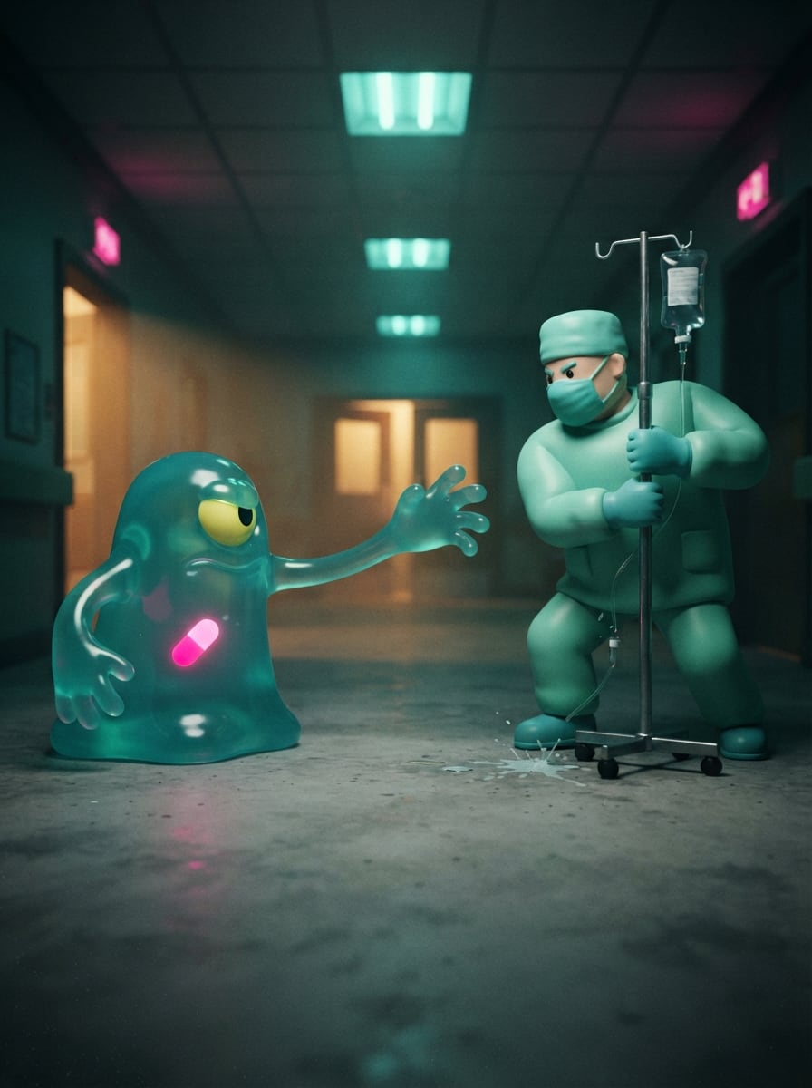 A giant rubber-glove blob