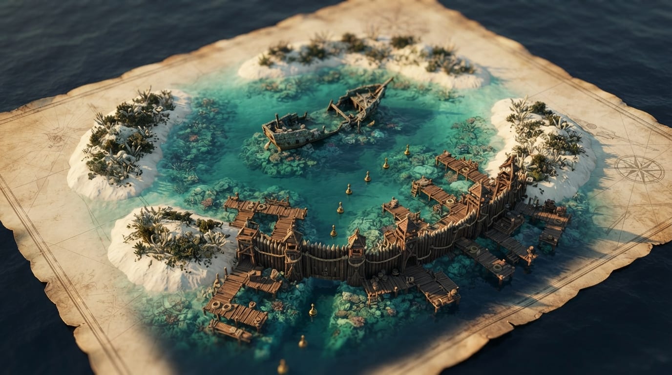 A coral atoll harbour