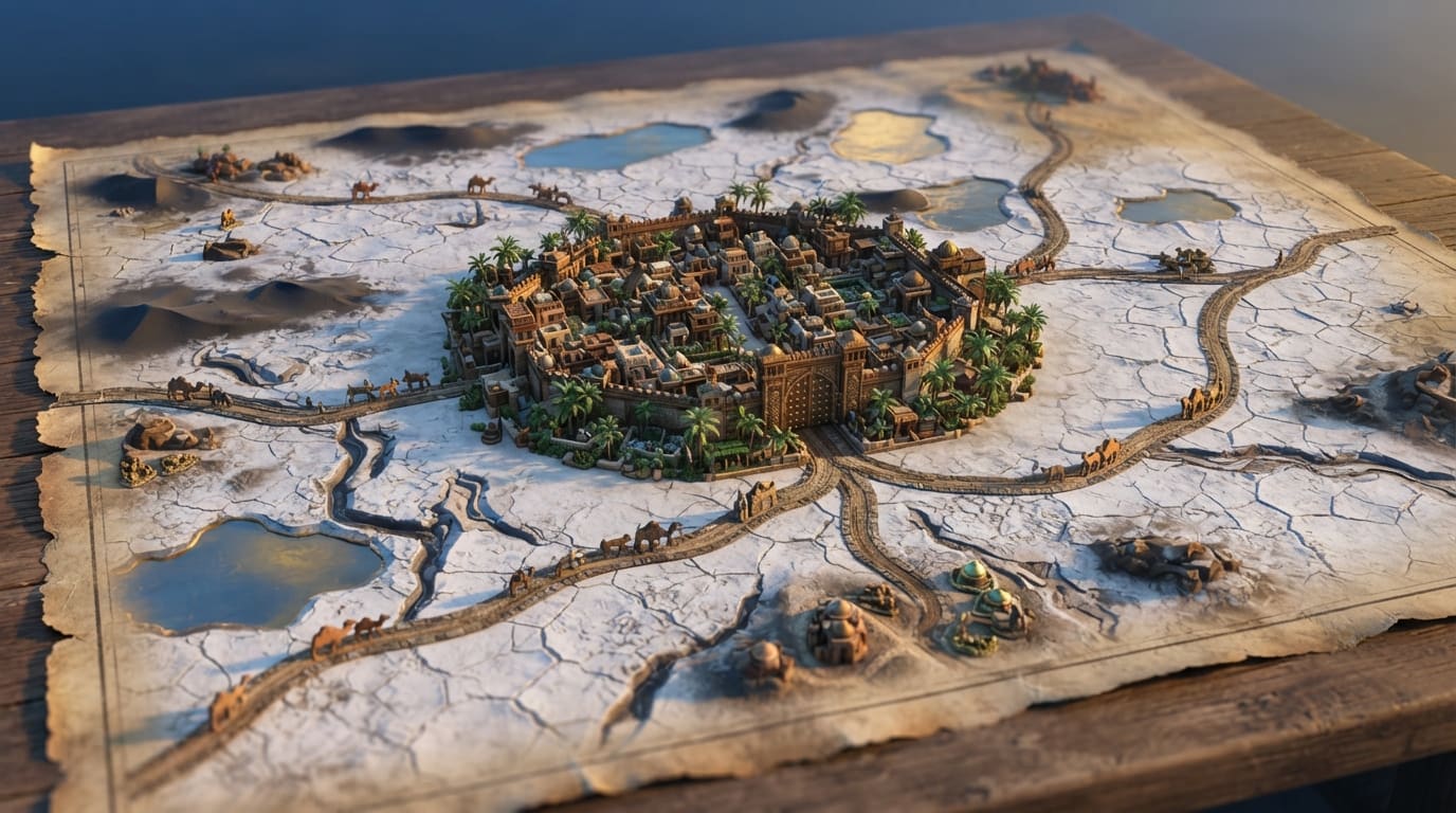 A salt-flat caravanserai