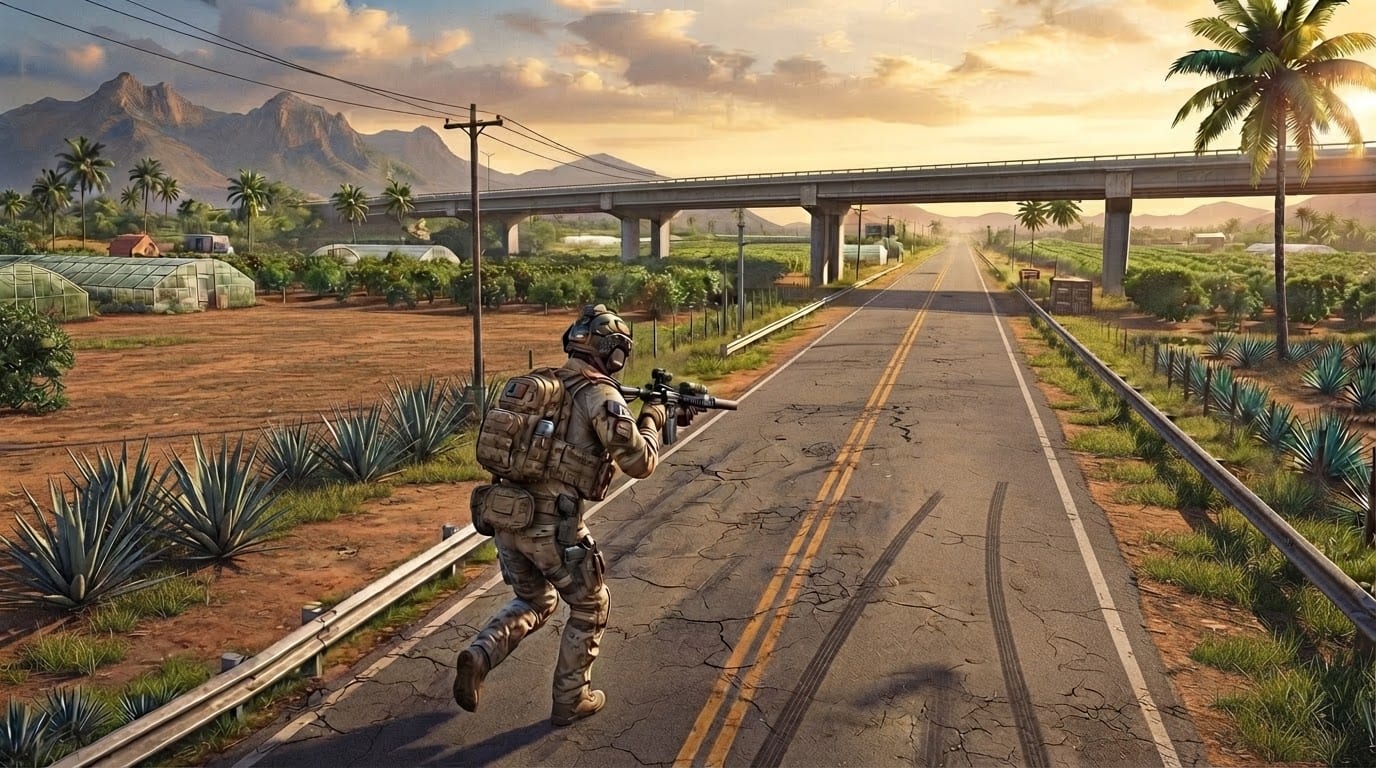 Carretera entre el campo