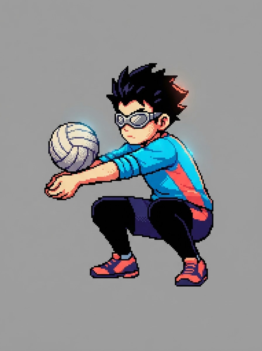A tiny goggle-wearing libero