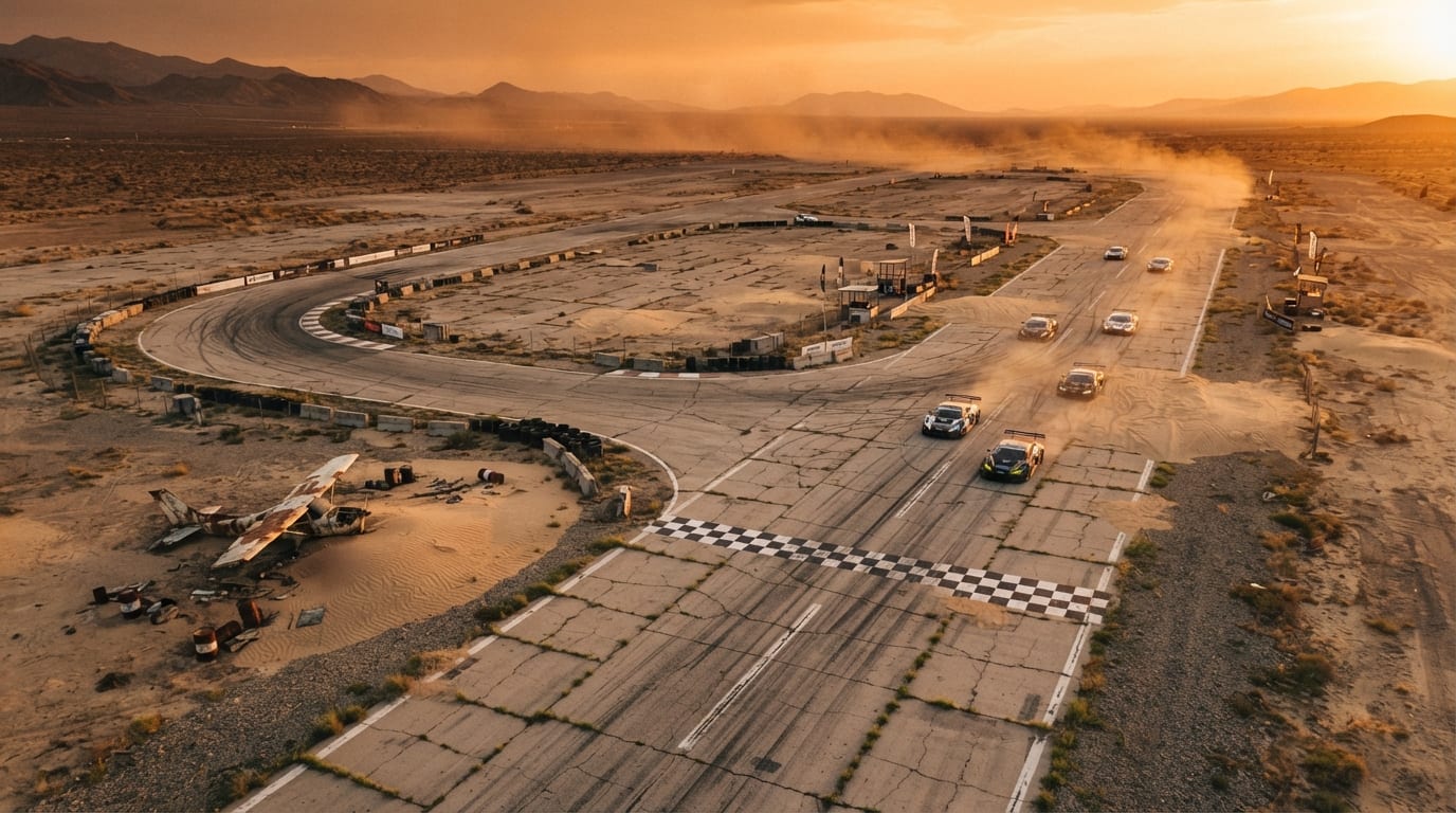 An abandoned desert airfield