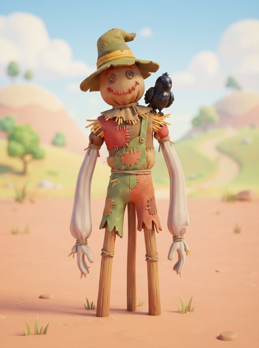 A walking scarecrow