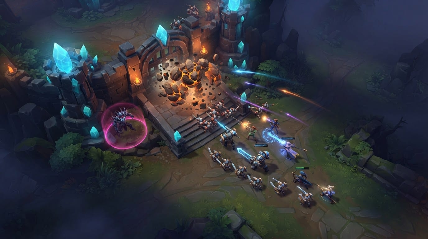 Siege the enemy base as five