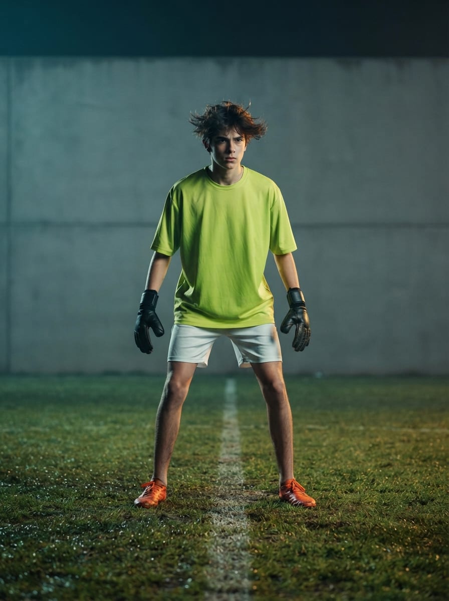 Teen keeper, borrowed gloves