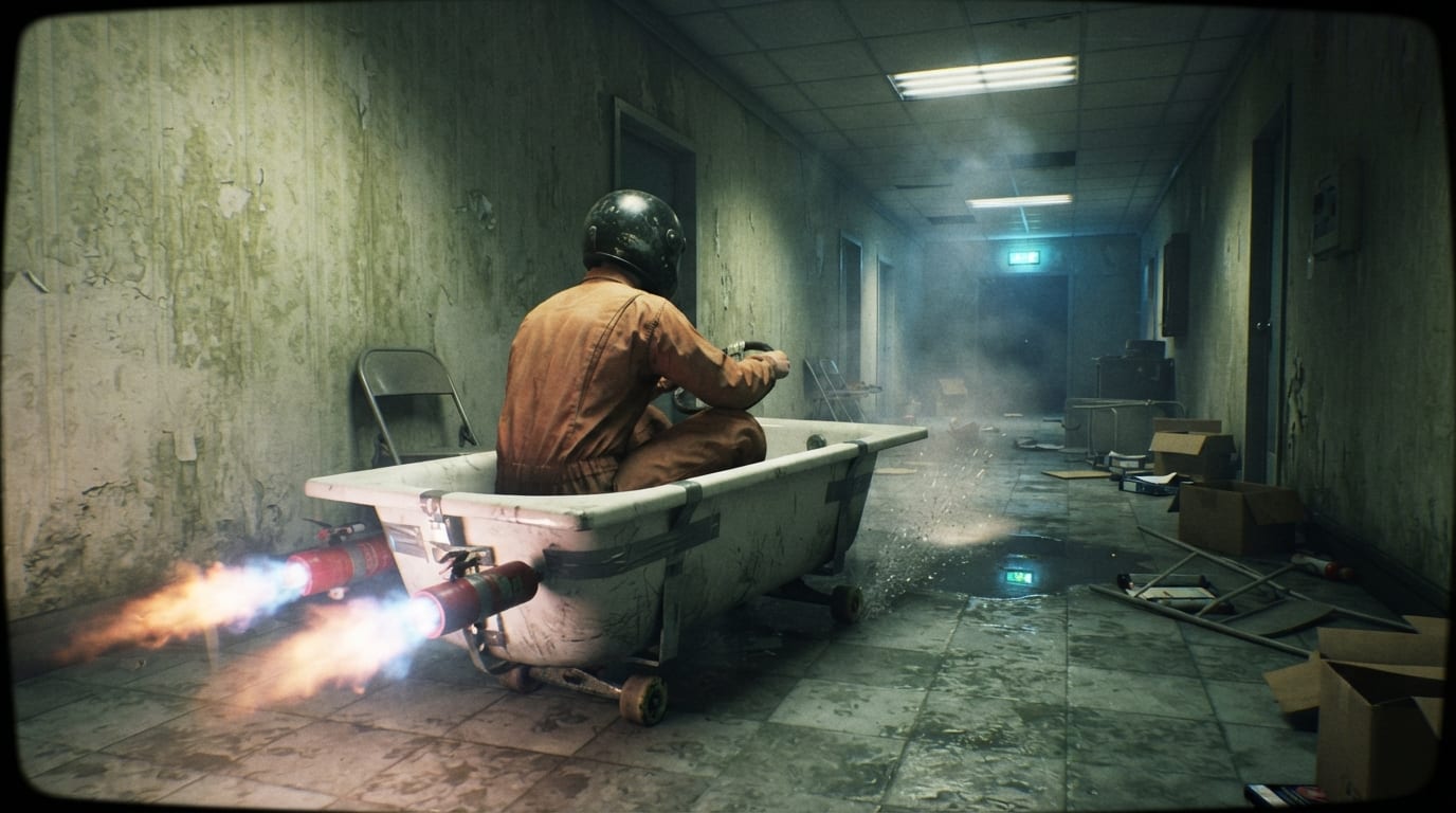 Ride a bathtub rocket