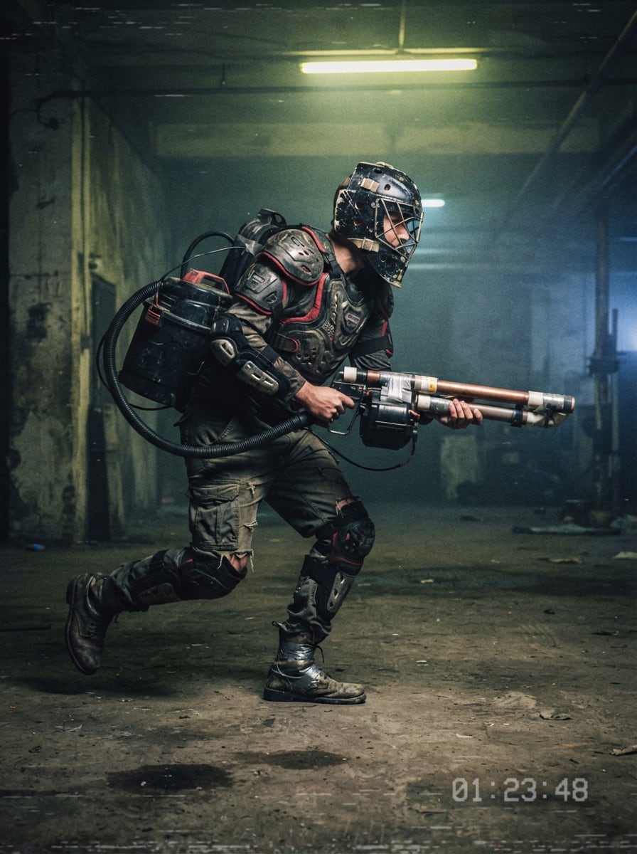 A taped-up stunt runner