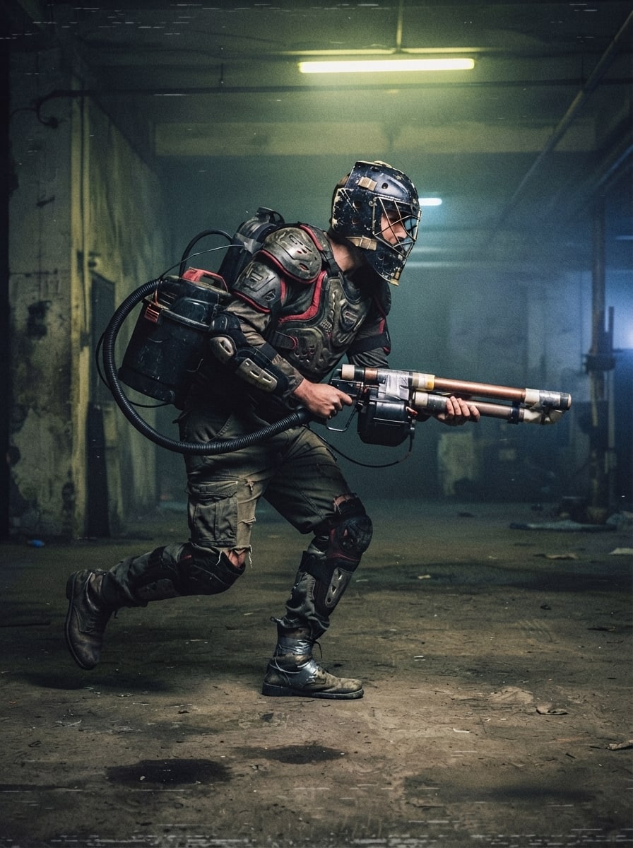 A taped-up stunt runner (no timestamp)