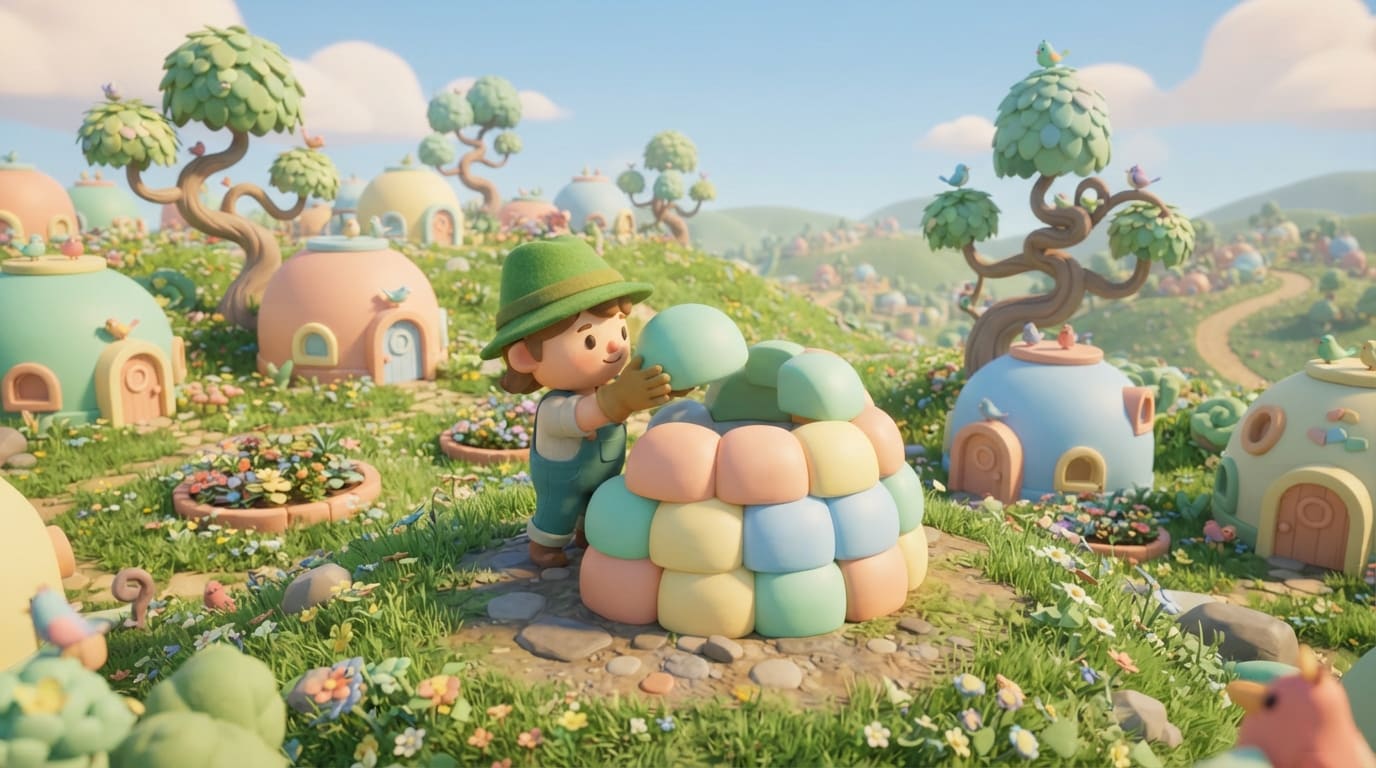 Build round flower village